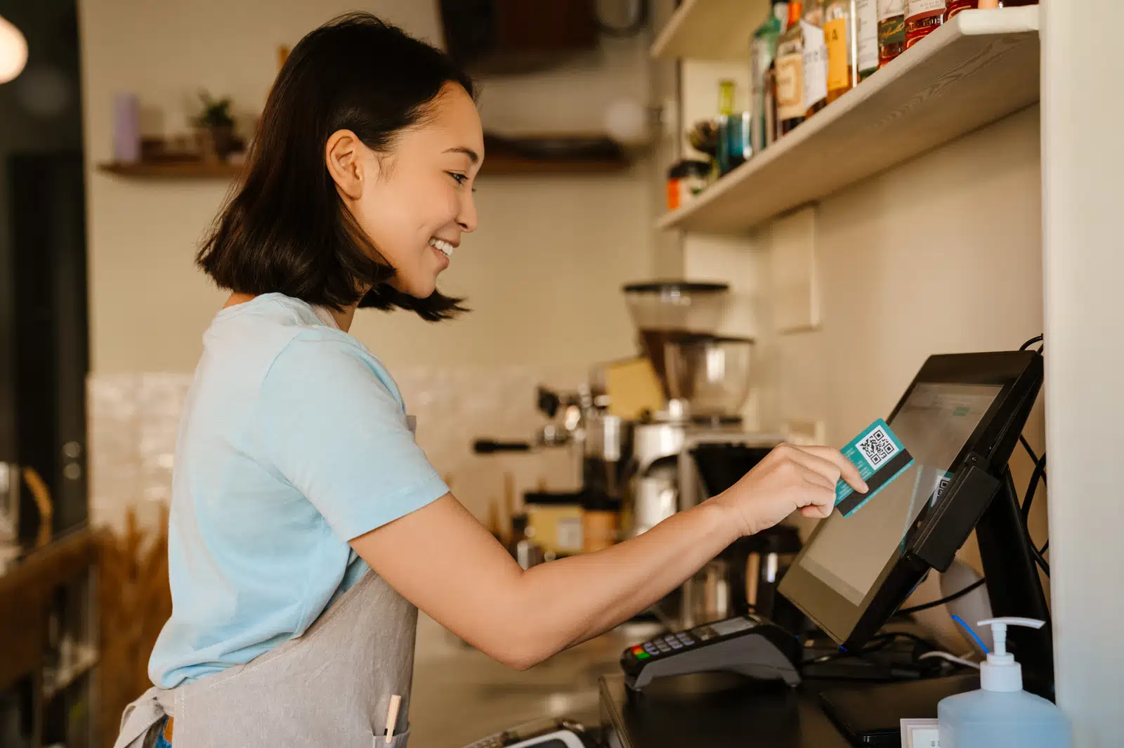 Customizable white-label POS interface showing branded elements